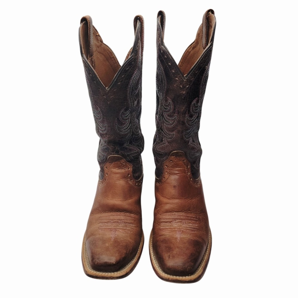 Ariat 10014165 Women's 7.5B Brown Leather Square Toe Western Cowboy Boots
